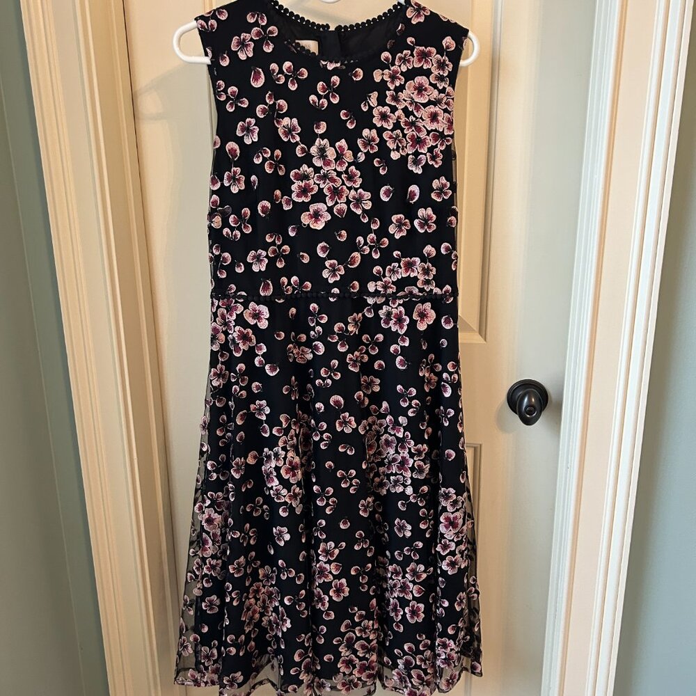 Hobbs London Sleeveless Black/Magenta Dress Size 8